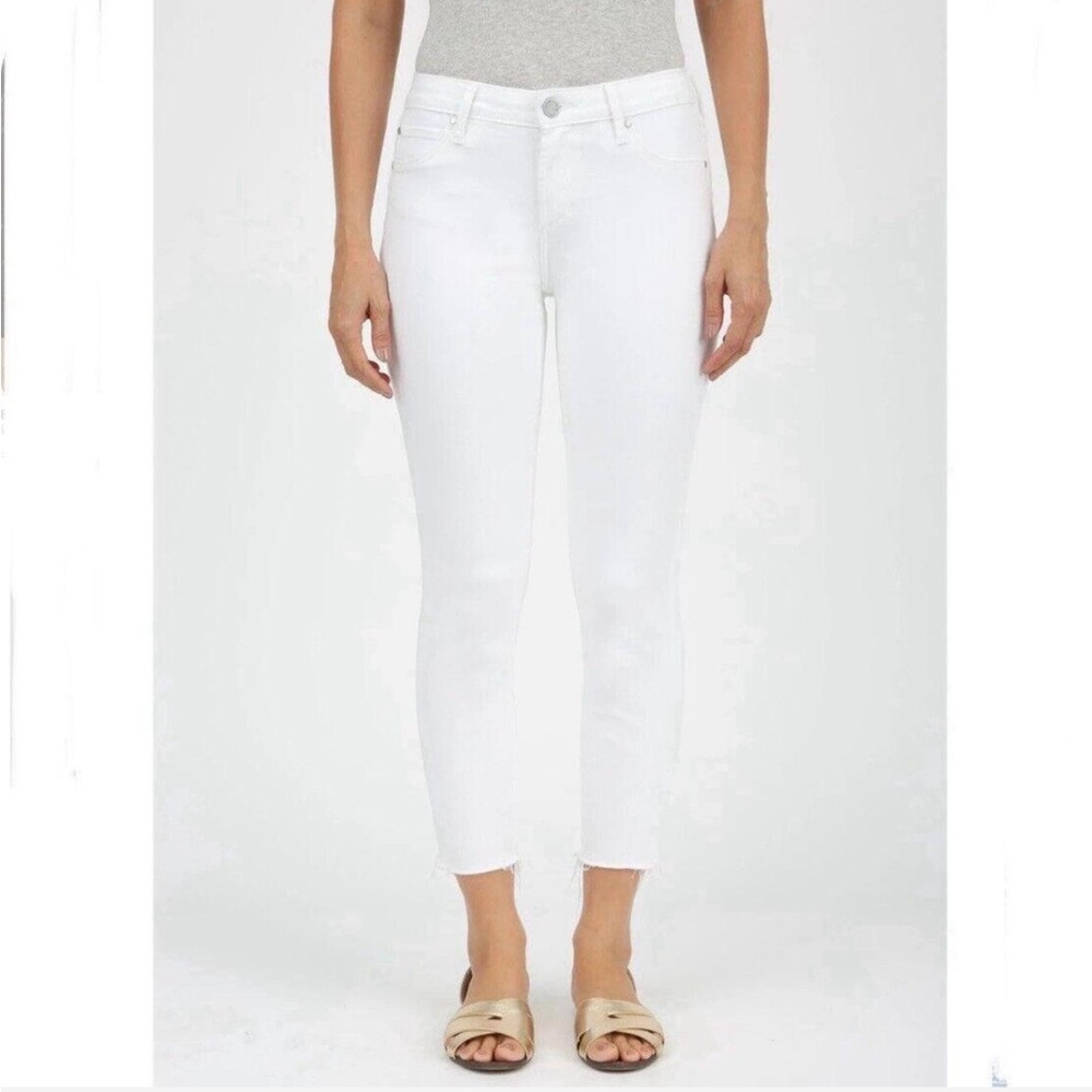 Articles of Society - high rise cropped flare white jeans